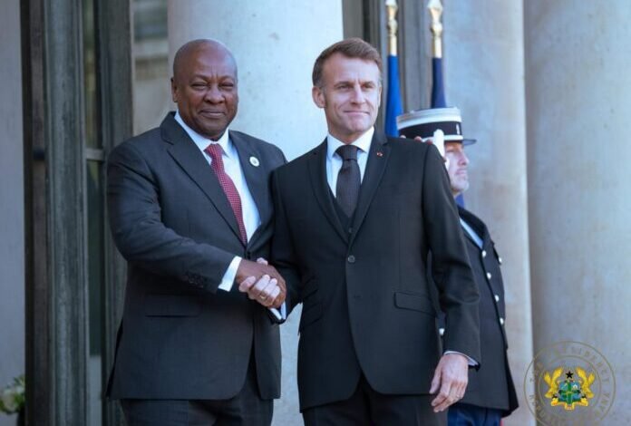 Mahama, Macron hold bilateral talks on security, economy, and regional stability in Paris