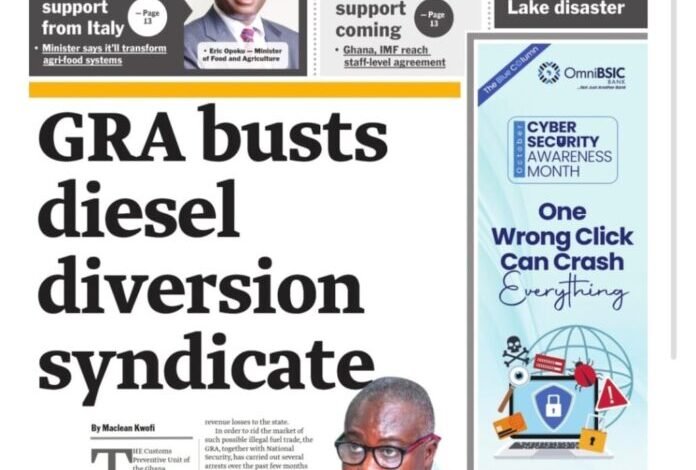 Newspaper Headlines Of Monday, October 13, 2025