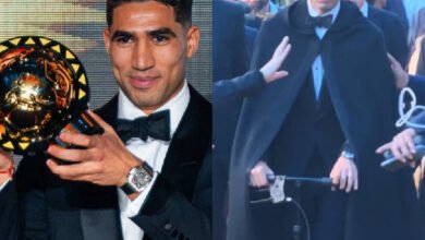 Watch how injured Achraf Hakimi received CAF Best Player award