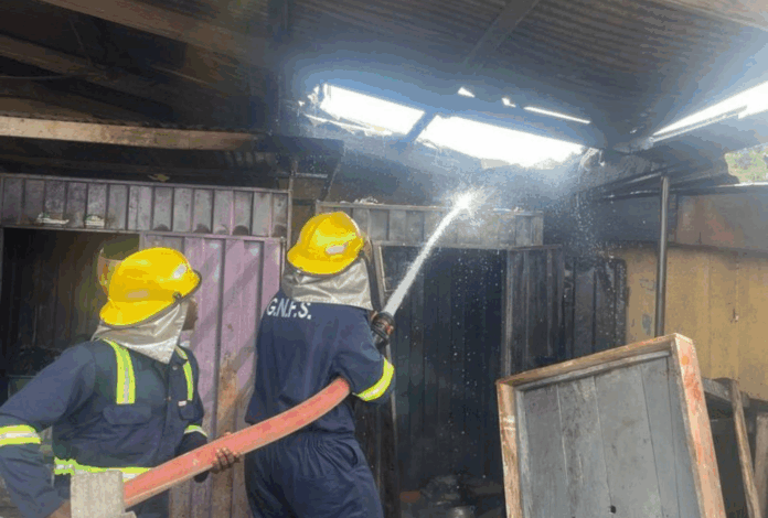 Fire destroys shop at Agartha Market in Koforidua