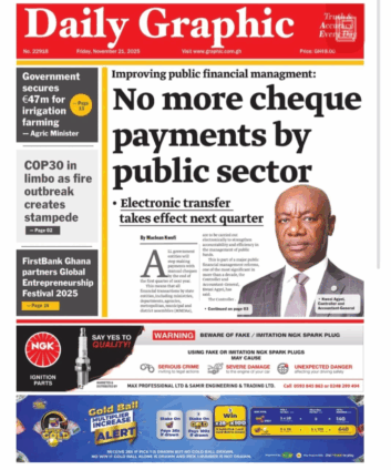 Newspaper Headlines Of Friday, November 21, 2025