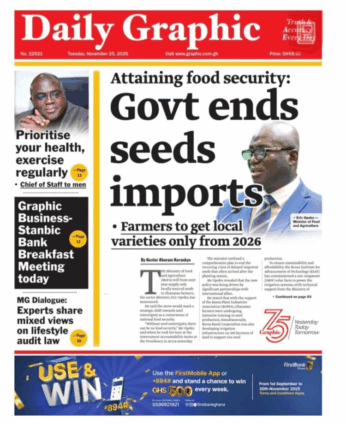 Newspaper Headlines Of Tuesday, November 25, 2025