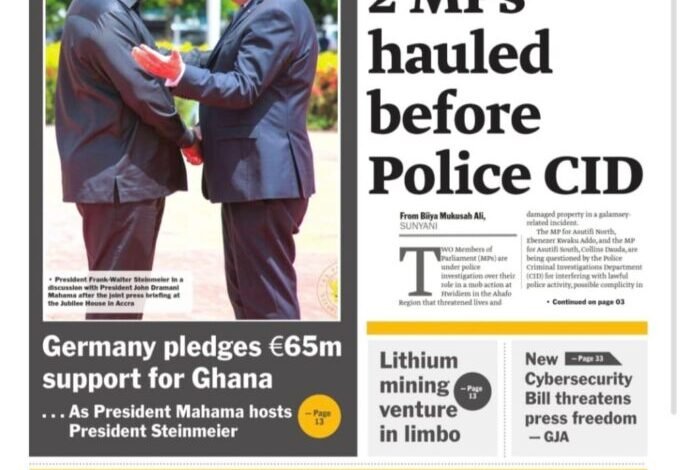 Newspaper Headlines Of Tuesday, November 4, 2025